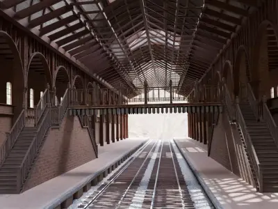 railway station Free 3D model