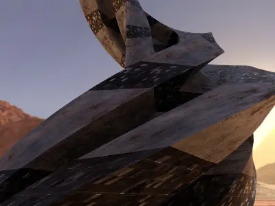 Sci fi Tower Post Apocalyptic 3D model