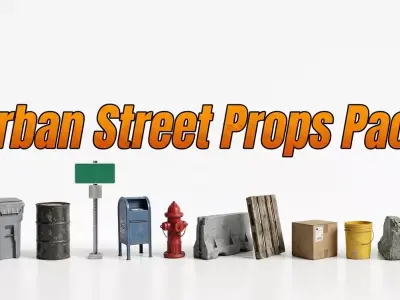 Urban Street Props Pack 3D model