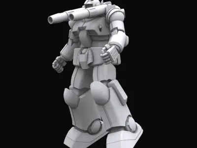 Gundam mobile suit MS RX 77 2 model 3D model