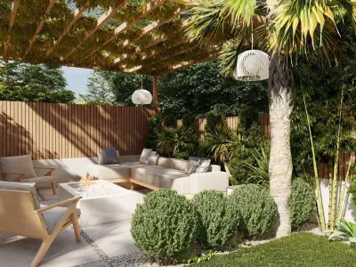 3D Exterior Scene 3D model design garden and landscape 3D model 7