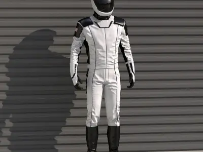 Futuristic Astronaut Space Suit Standing Pose 3D model