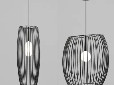 LELLEST COLLECTION pendant light made of wire mesh 3D model