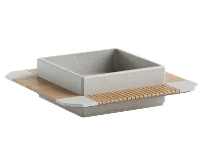 SQUARE PLANTER BENCH 297 3D model