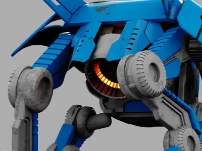 Alien Bot rigged 3D model