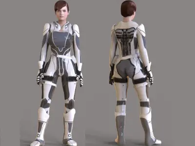 Sci Fi Girl 2 Low-poly 3D model