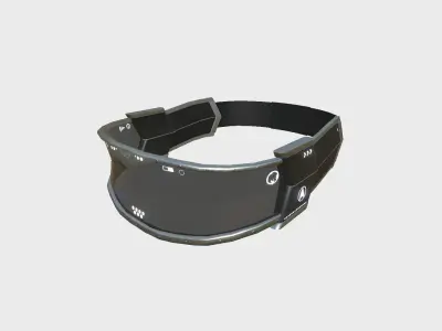 SciFi Glasses C03 Black Metal - Character Design Fashion Low-poly 3D model