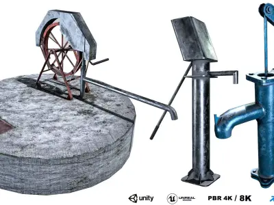 Tube well Pack Low-poly 3D model