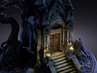 Old Crypt Low-poly 3D model