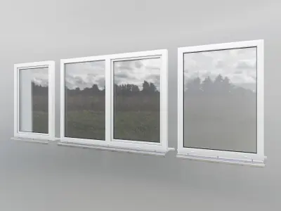 House windows Low-poly 3D model