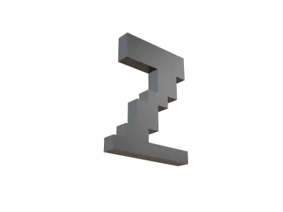 Pixel Font Z v1 001 Low-poly 3D model