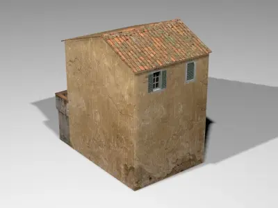 3 storey Italian residential building Low-poly 3D model