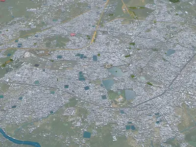 Raipur Chhattisgarh India 30km Low-poly 3D model