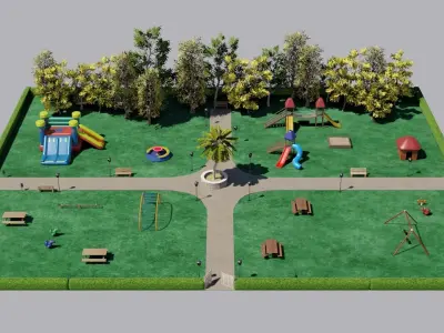 Play park Low-poly 3D model