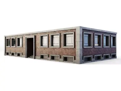 Tenement Building Ground Floor Low-poly 3D model