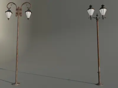 Street lights Low-poly 3D model