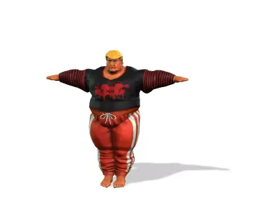 Trumpo street fighter character Free 3D model