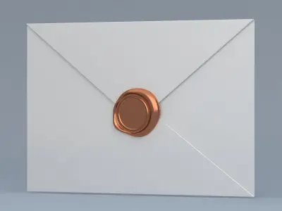 Envelope With Copper Seal 3D model