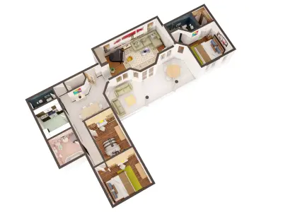 3d floor plan-Interior plan 3D model