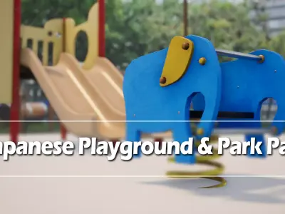 Japanese Playground Pack Low-poly 3D model