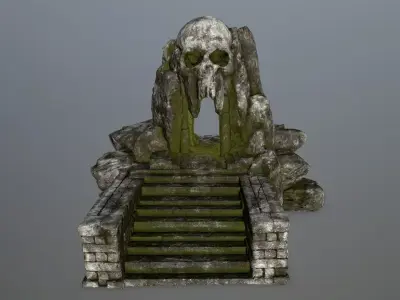 skull cave Low-poly 3D model