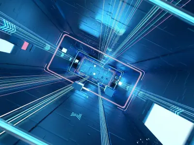 Technological Tunnel Shuttle Logo Product Display 3D model