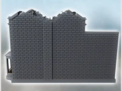 Tiled-roof house with bay window on the ground floor and a large 3D print model buy