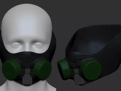 gas mask helmet scifi high poly sculpt 3d printable 3D model