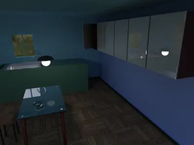 Modern 3D kitchen 3D model Low-poly 3D model