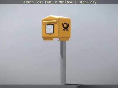 German Post Public Mailbox 1 High-Poly Version  3D model