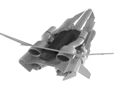 Fighter Spaceship Sci-Fi Game Model 3D 3D model