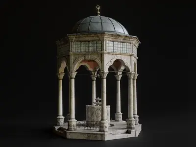 Ablution Fountain Low-poly 3D model
