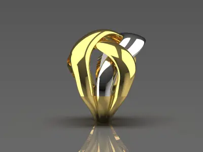  woman gold ring gr0009 3D print model