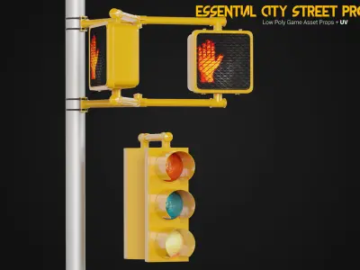 Essential City Street Props Pack Low-poly 3D model