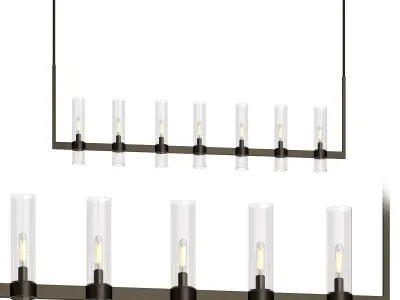 RESTORATION HARDWARE RAVELLE LINEAR CHANDELIER Bronze 3D model