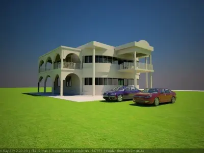 house small villa Low-poly 3D model