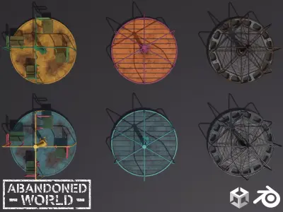 Carousel Set Low-poly 3D model