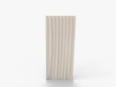 Ivory Cotton Velvet Blend Window Curtain Panel with Lining 3D model