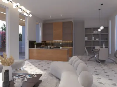 Modern Interior Living and dining room  3D model