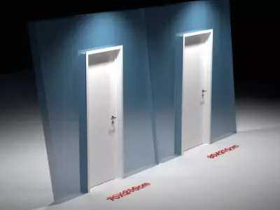 Door with handle Free low-poly 3D model