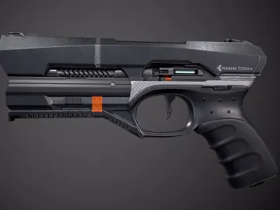 Sci-fi Gun Game Ready 4k Textures Low-poly 3D model
