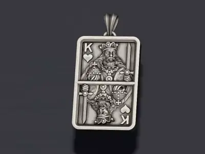 heart king playing card pendant light 3D print model