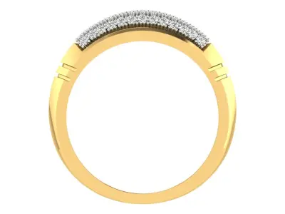 Light Weight Yellow Gold Diamond Ring  -ZA RN 4210 3D print model