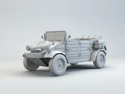 Low Poly VW Type 82 Kubelwagen Low-poly 3D model