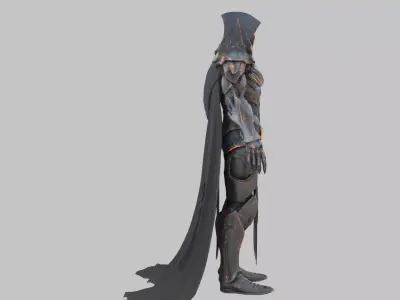 Sci-fi Fantasy Warframe Character Low-poly 3D model