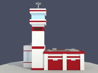 Low Poly Fire Department Low-poly 3D model