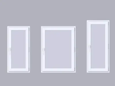 Set of low-poly univalve windows Low-poly 3D model