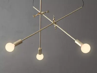 Mikado pendant light with three lights hanging from it 3D model