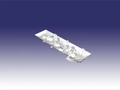 tombstone with roses 34 3D model