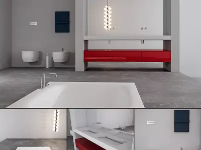 Bathroom furniture set Panta Rel 3 3D model